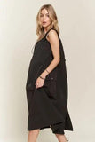 ADORA Drawstring Slit Back Cargo Dress - Trendsi