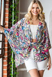Heimish Full Size Multi Color Snake Open Cardigan Plus Size - Trendsi - Flyclothing LLC