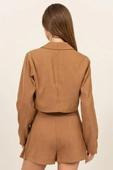HYFVE Cropped Button-Down Blazer - Trendsi - Flyclothing LLC