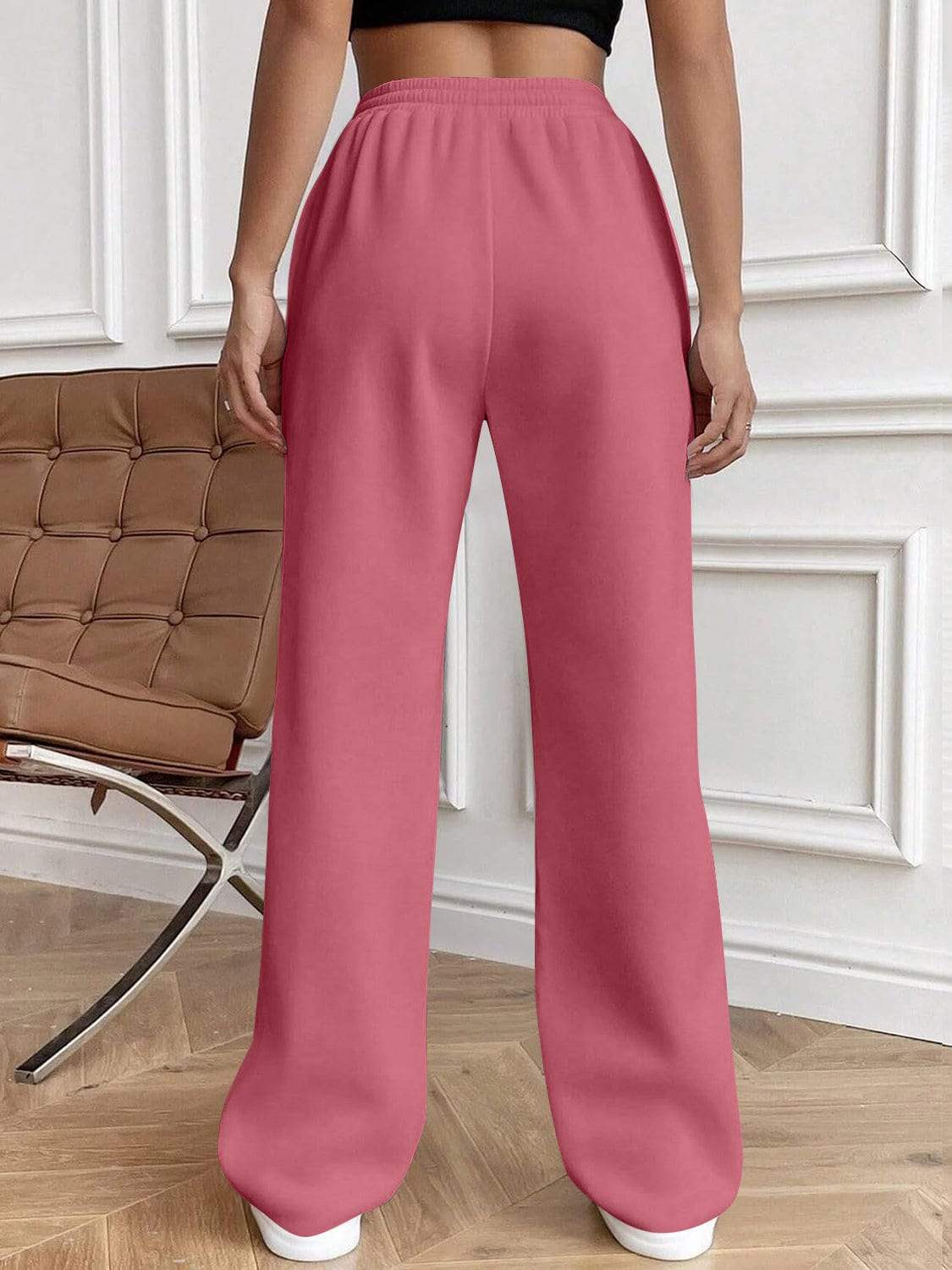 Drawstring Elastic Waist Pants with Pockets - Trendsi - Flyclothing LLC