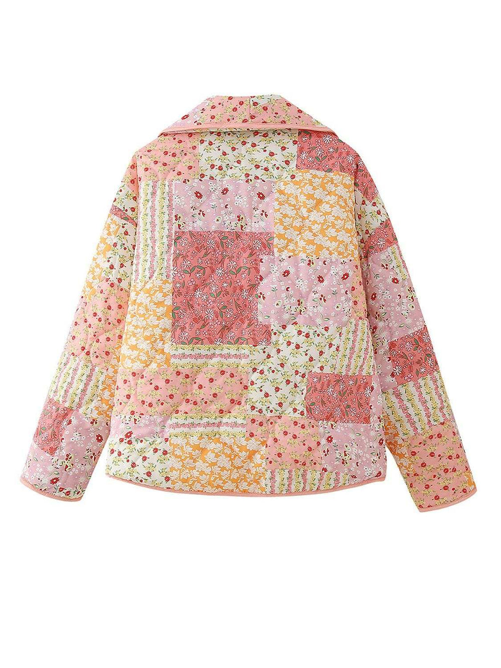 Printed Patchwork Open Front Cardigan with Pockets - Trendsi - Flyclothing LLC