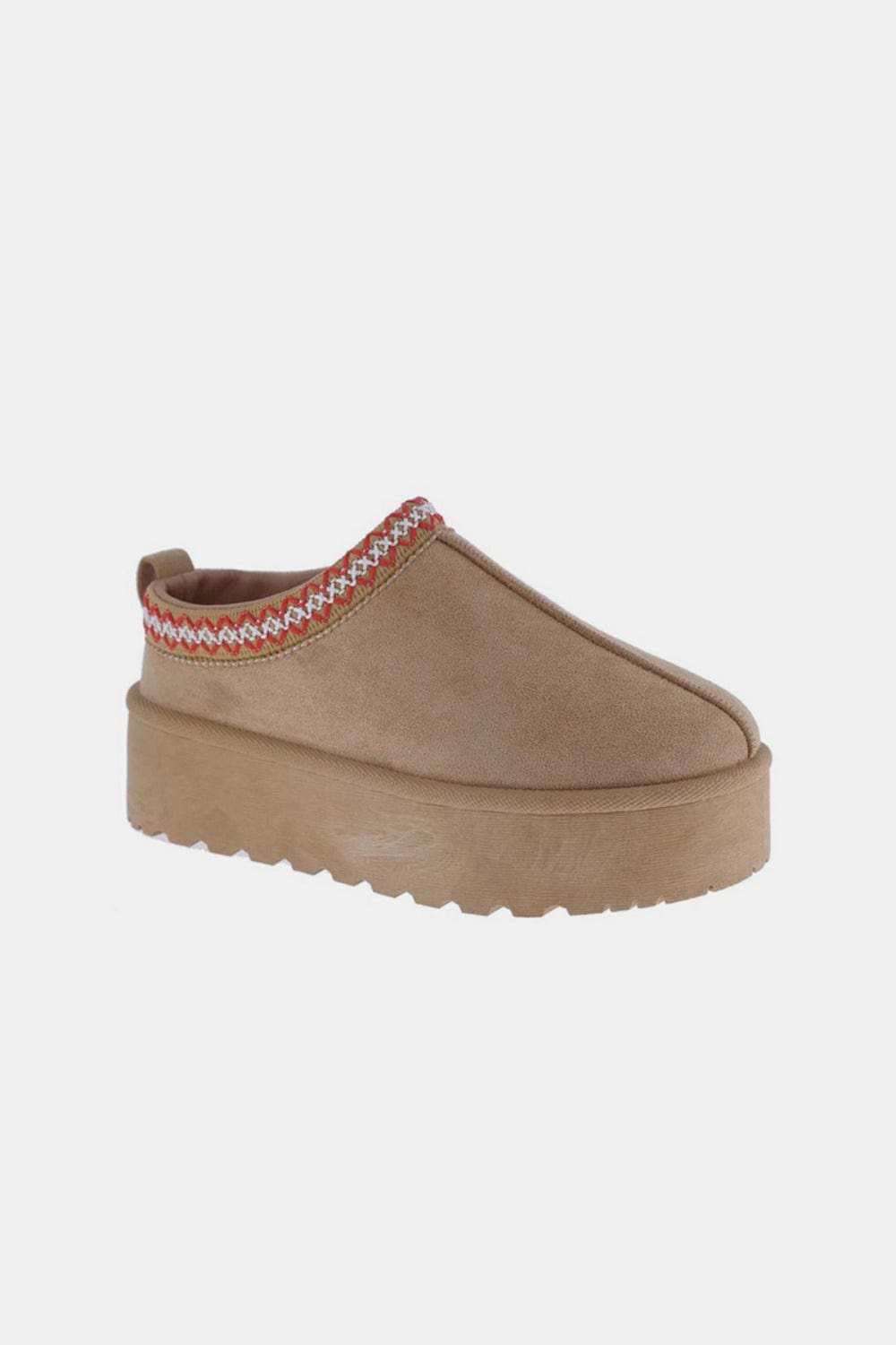 Weeboo Platform Embroidered Trim Slip-On Boots - Trendsi - Flyclothing LLC