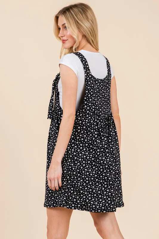 BOMBOM Floral Print Overalls with Pockets - Trendsi - Flyclothing LLC