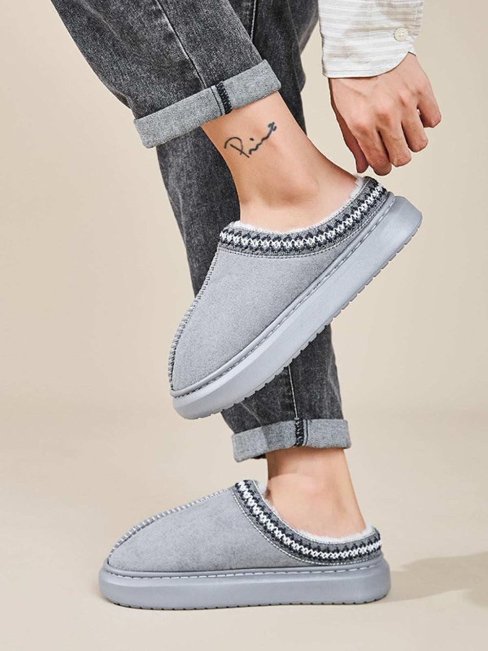 Faux Fur Suede Platform Slippers - Trendsi - Flyclothing LLC