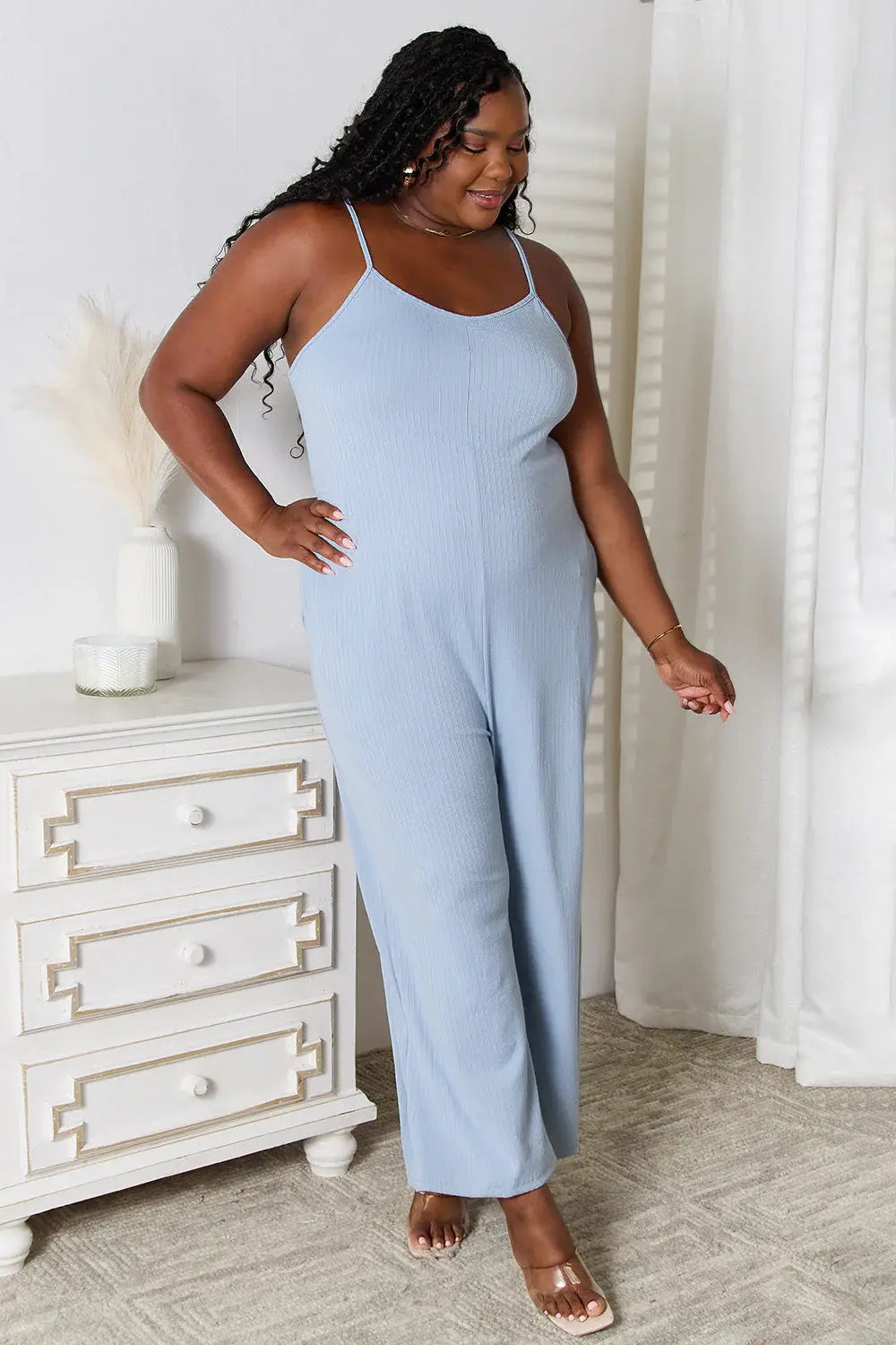 Basic Bae Full Size Spaghetti Strap V-Neck Jumpsuit - ShopBasicbae - Flyclothing LLC