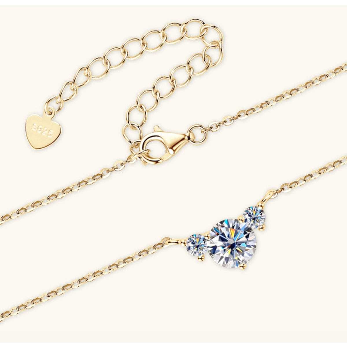 1.2 Carat Moissanite 925 Sterling Silver Necklace - Trendsi - Flyclothing LLC