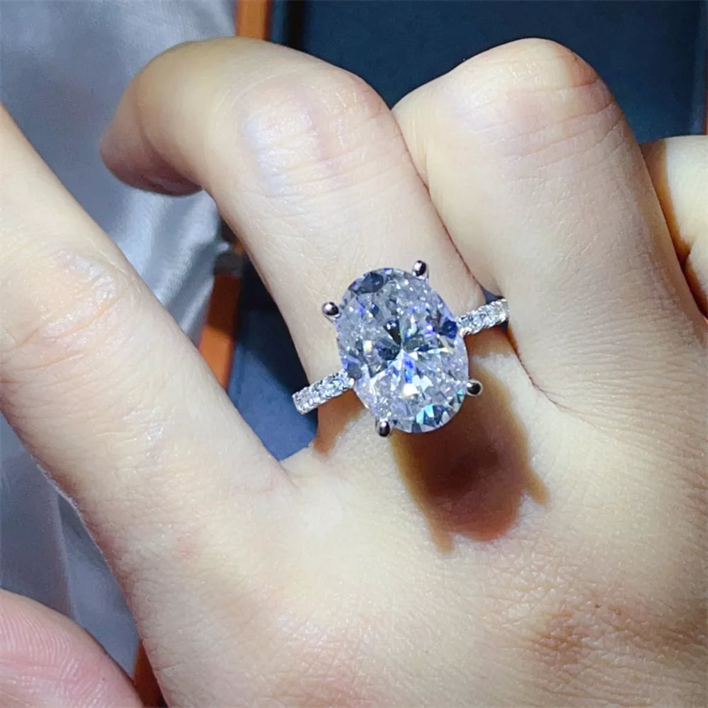 8 Carat Moissanite 925 Sterling Silver Ring - Trendsi - Flyclothing LLC