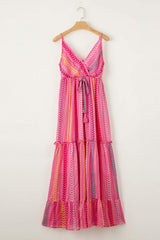Printed Surplice Maxi Cami Dress - Trendsi - Flyclothing LLC