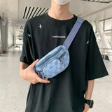 Checkered Adjustable Strap Nylon Crossbody Bag - Trendsi - Flyclothing LLC