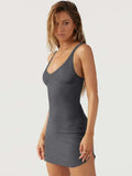 Scoop Neck Wide Strap Mini Dress - Trendsi - Flyclothing LLC