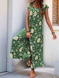 Perfee Printed Round Neck Cap Sleeve Wide Leg Jumpsuit - Trendsi - Flyclothing LLC