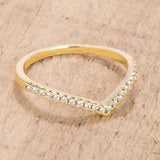 .22Ct Goldtone Chevron Ring with CZ - JGI - Flyclothing LLC