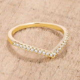 .22Ct Goldtone Chevron Ring with CZ - JGI - Flyclothing LLC