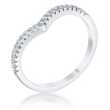 .22Ct Rhodium Chevron Ring with CZ - JGI - Flyclothing LLC