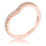 .22Ct Rose Goldtone Chevron Ring with CZ - JGI - Flyclothing LLC