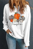 Pumpkin Graphic Round Neck Dropped Shoulder Sweatshirt - Trendsi - Flyclothing LLC