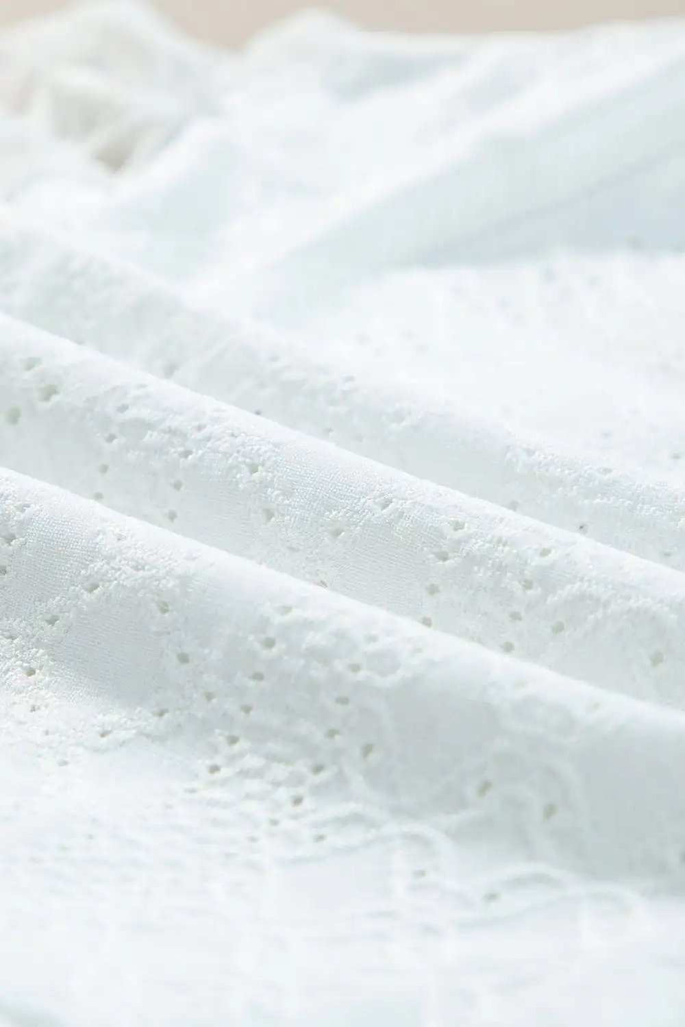 Eyelet Lace Long Sleeve Bodysuit - Trendsi - Flyclothing LLC