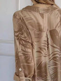 Full Size Printed Button Detail Long Sleeve Blouse Plus Size - Trendsi - Flyclothing LLC