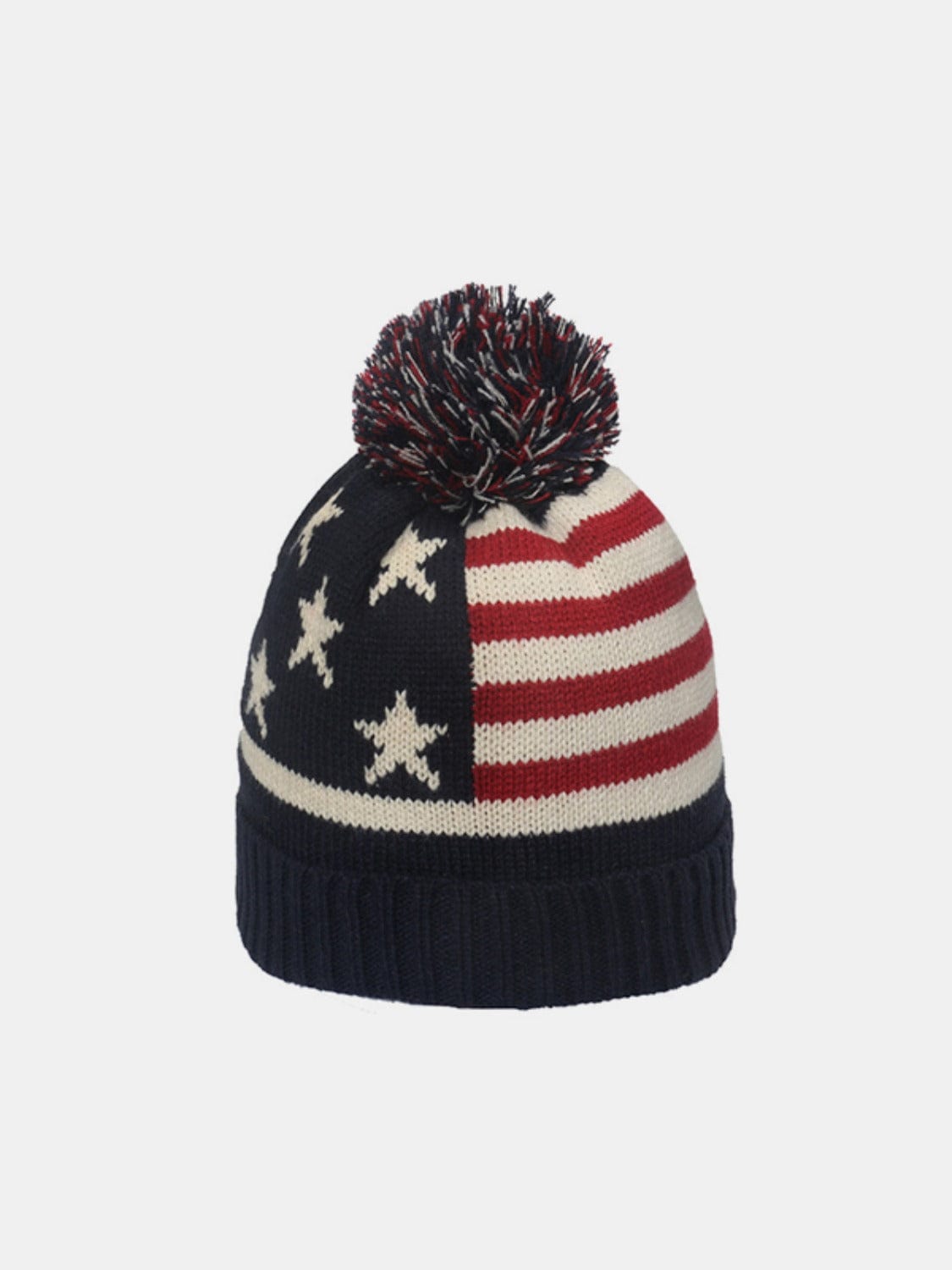 Roll Rim US Flag Knit Hat - Trendsi