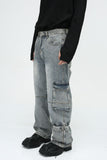 Wide Leg Jeans with Cargo Pockets - Trendsi