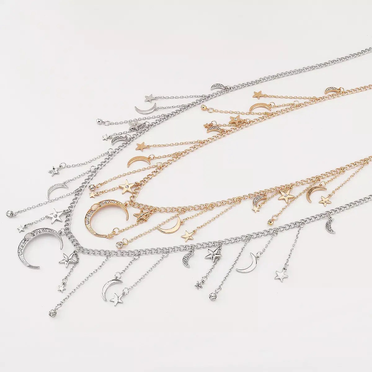 Moon & Star Charm Necklace - Trendsi - Flyclothing LLC