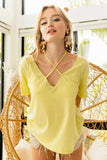 BiBi Tied Detail Short Sleeve T-Shirt - Trendsi - Flyclothing LLC