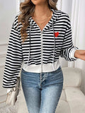 Striped Zip Up Long Sleeve Jacket - Trendsi - Flyclothing LLC