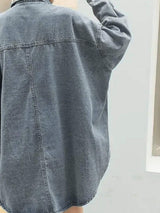Embroidered Patch Button Up Long Sleeve Denim Jacket - Trendsi - Flyclothing LLC