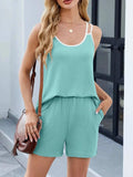 Casual Ribbed Tank Top and Shorts Set - Trendsi - Flyclothing LLC