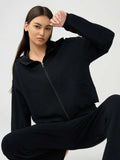 Zip Up Dropped Shouder Active Hooded - Trendsi - Flyclothing LLC