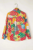 Printed Collared Neck Long Sleeve Shirt - Trendsi - Flyclothing LLC