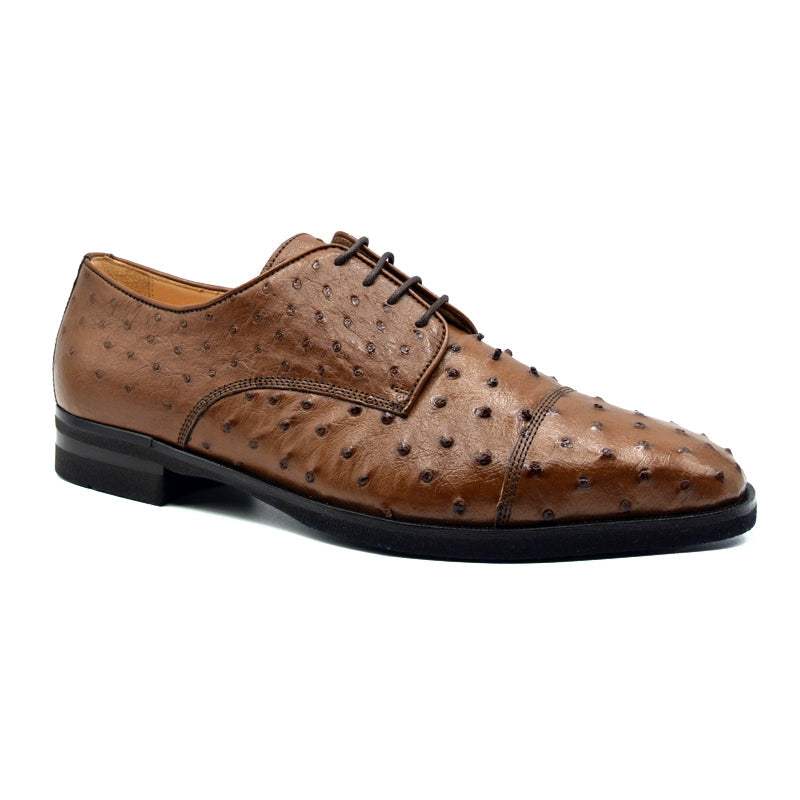 23-538-BDY ANDREA Ostrich Quill Lace Up, Brandy - Zelli Italia - Flyclothing LLC