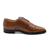 23-538-BDY ANDREA Ostrich Quill Lace Up, Brandy - Zelli Italia - Flyclothing LLC