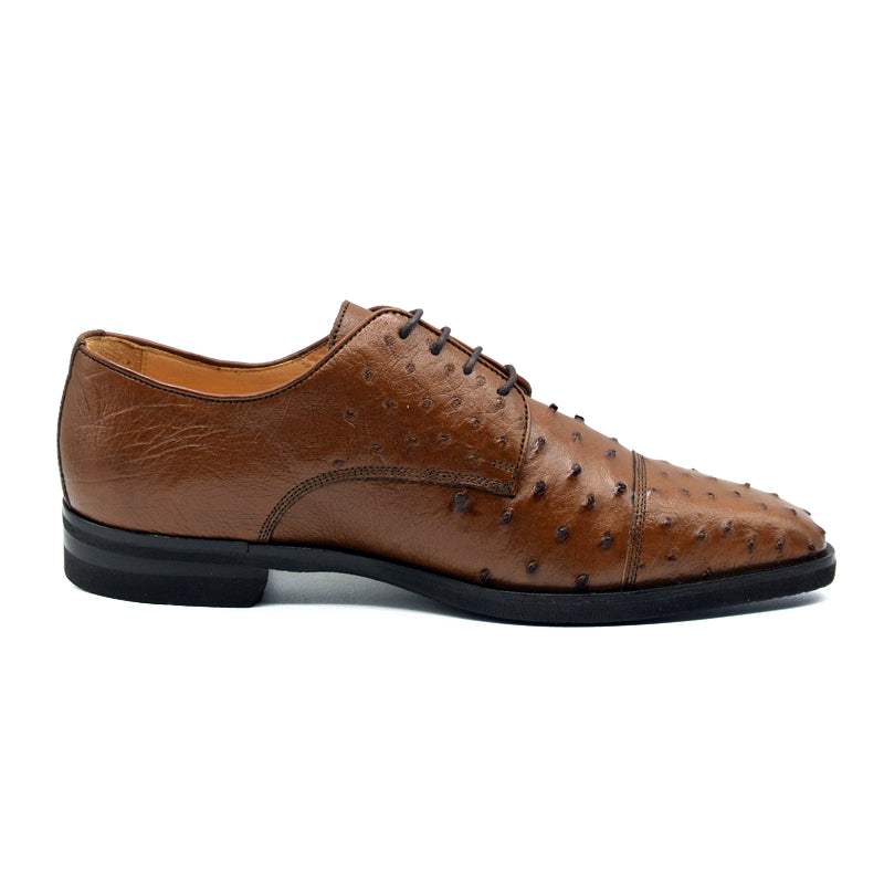 23-538-BDY ANDREA Ostrich Quill Lace Up, Brandy - Zelli Italia - Flyclothing LLC