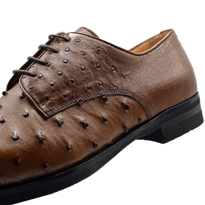 23-538-BDY ANDREA Ostrich Quill Lace Up, Brandy - Zelli Italia - Flyclothing LLC