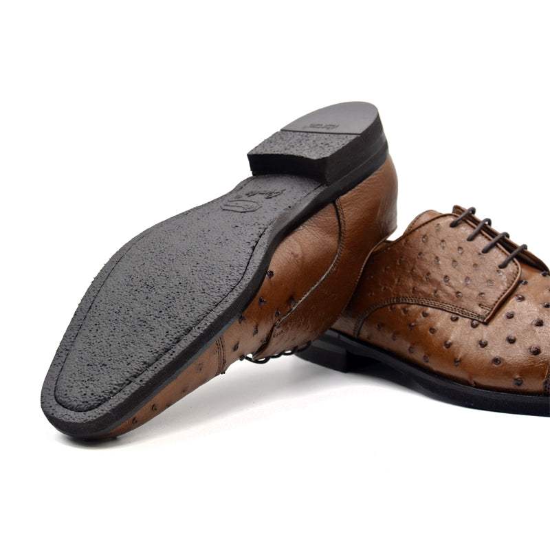 23-538-BDY ANDREA Ostrich Quill Lace Up, Brandy - Zelli Italia - Flyclothing LLC
