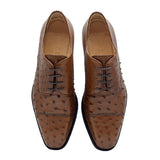 23-538-BDY ANDREA Ostrich Quill Lace Up, Brandy - Zelli Italia - Flyclothing LLC