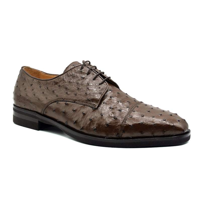 23-538-BRN ANDREA Ostrich Quill Lace Up, Brown - Zelli Italia - Flyclothing LLC