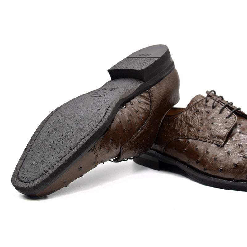 23-538-BRN ANDREA Ostrich Quill Lace Up, Brown - Zelli Italia - Flyclothing LLC