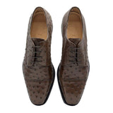 23-538-BRN ANDREA Ostrich Quill Lace Up, Brown - Zelli Italia - Flyclothing LLC