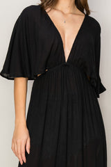 HYFVE Tie Back Maxi Split Cover Up Dress - Trendsi