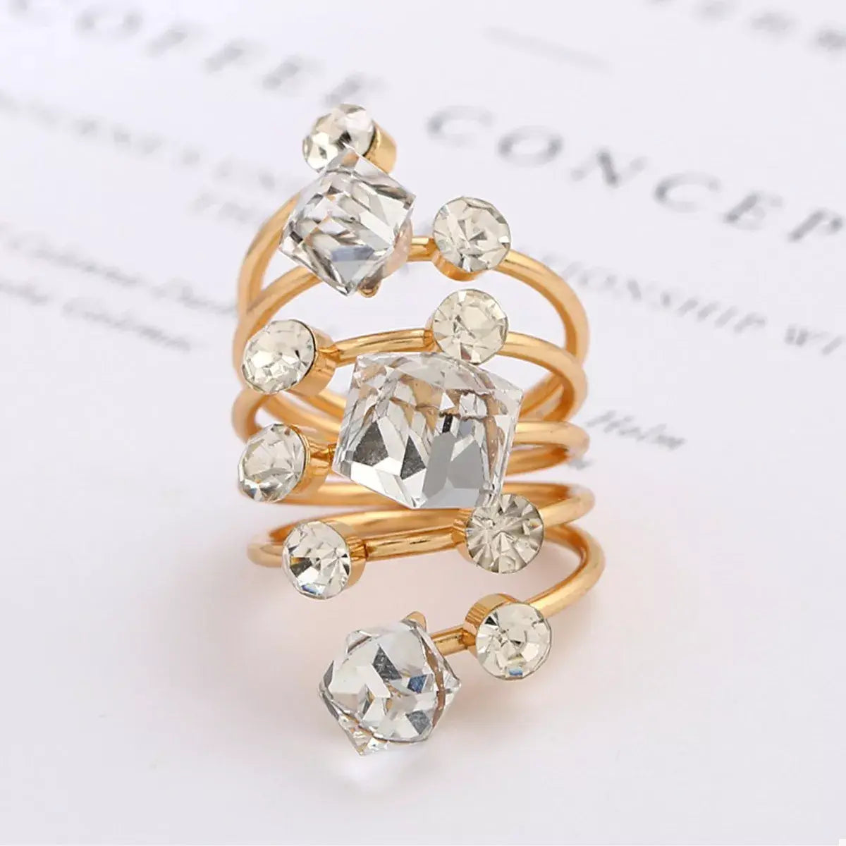 18K Gold-Plated Multi-Layered Ring - Trendsi - Flyclothing LLC