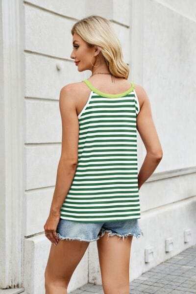 Contrast Striped Round Neck Cami - Trendsi - Flyclothing LLC
