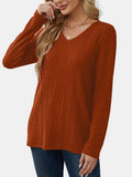 V-Neck Long Sleeve T-Shirt - Trendsi - Flyclothing LLC