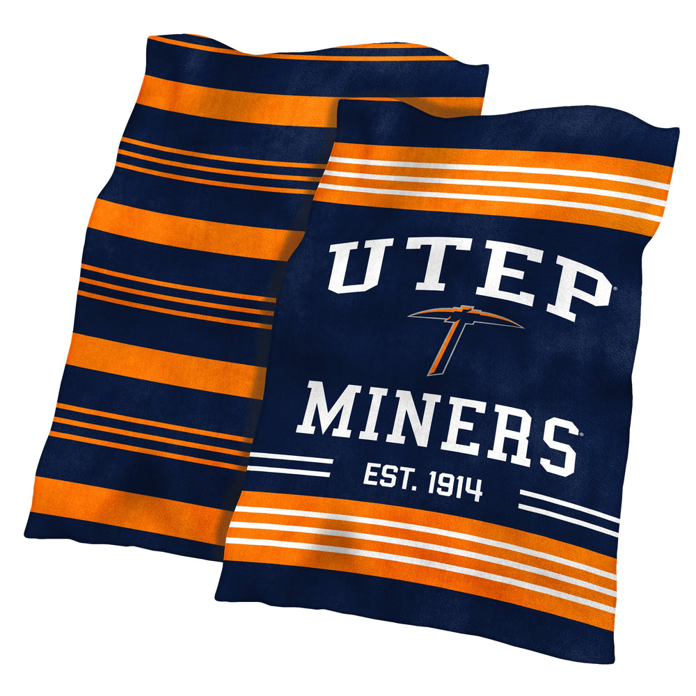 UTEP Colorblock Plush Blanket