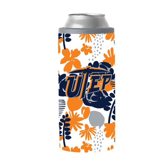 Texas El Paso 12oz Floral Slim Can Coolie - Logo Brands - Flyclothing LLC