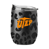 UTEP Leopard 16oz Black Powdercoat Curved Beverage
