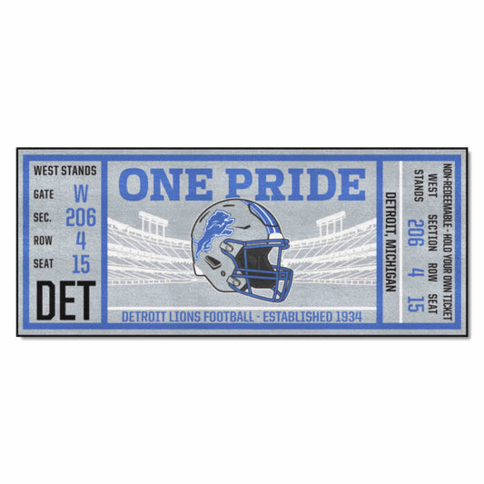 Detroit Lions Ticket Runner Rug - 30in. x 72in. - Detroit Lions