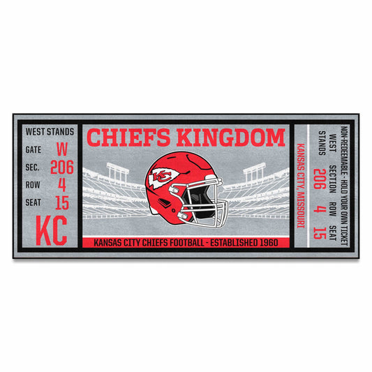 Kansas City Chiefs Ticket Runner Rug - 30in. x 72in. - Kansas City Chiefs
