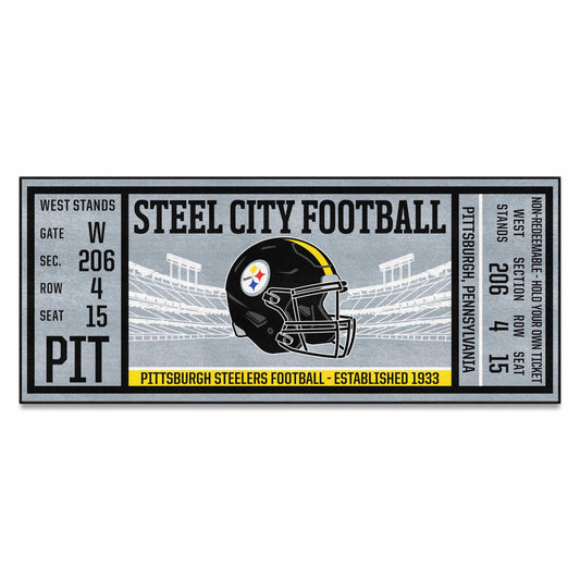 Pittsburgh Steelers Ticket Runner Rug - 30in. x 72in. - Pittsburgh Steelers